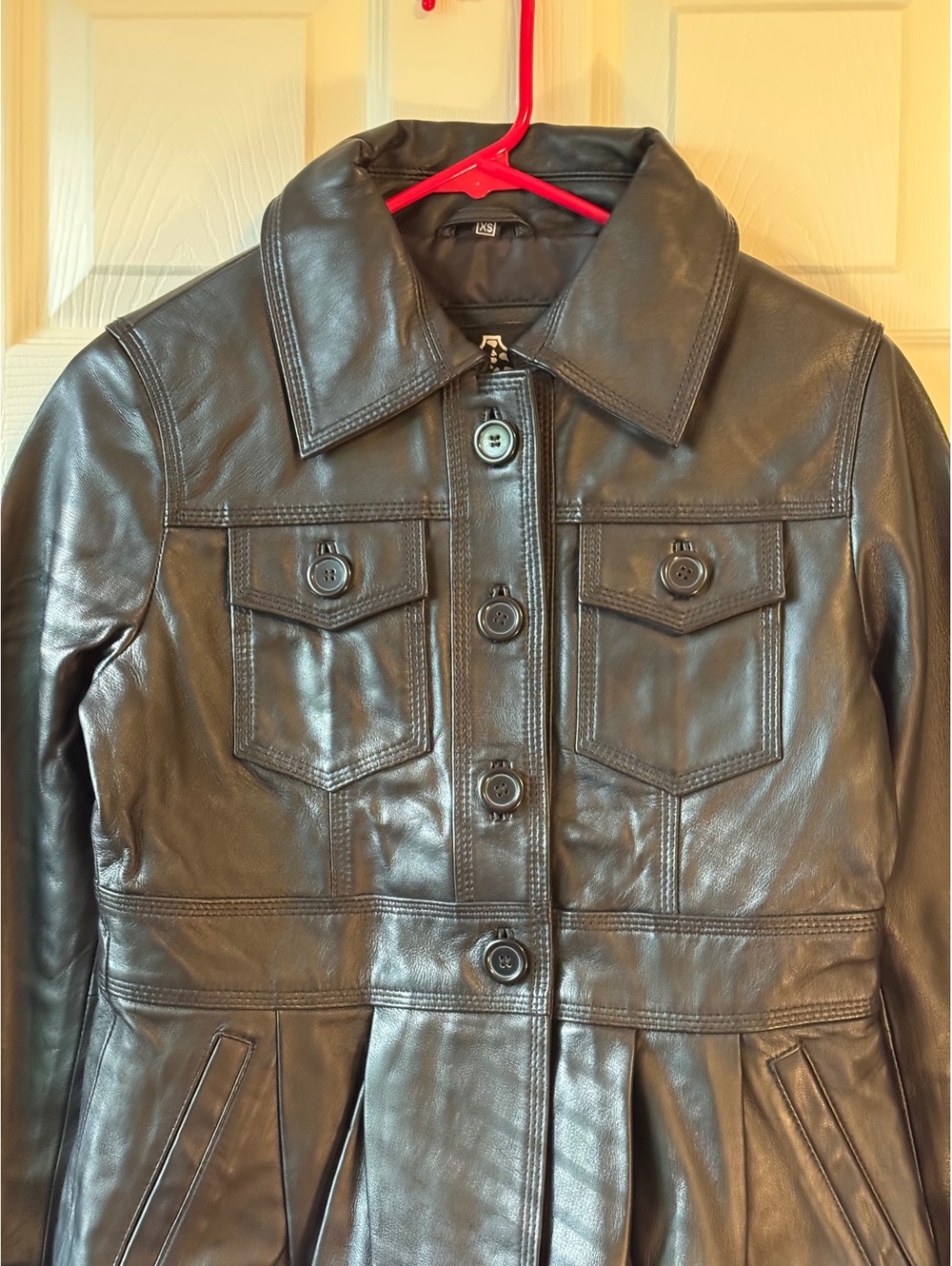 Black Real Leather Women's Jacket XS